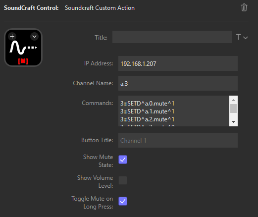 Custom Action Configuration Settings